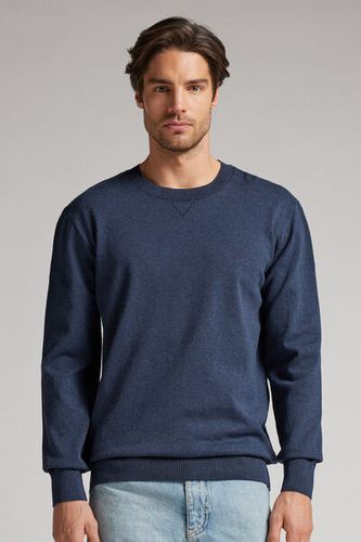 Long Sleeve Knit Crewneck Man Blue Size S - Intimissimi - Modalova