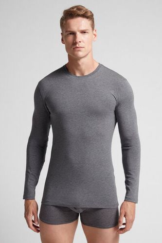 Stretch Superior Cotton Long Sleeve Top Man Dark Grey Size L - Intimissimi - Modalova