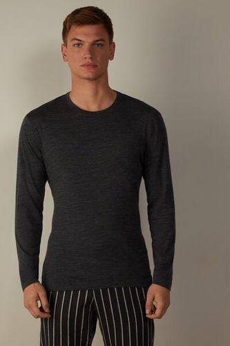 Long-sleeve Crew-Neck Merino-Wool Top Man Dark Grey Size M - Intimissimi - Modalova