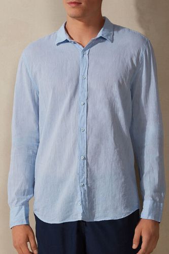 Linen and Cotton Shirt Man Light Blue Size M - Intimissimi - Modalova