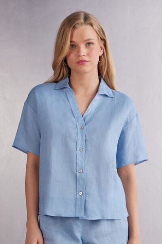 Short Sleeve Linen Cloth Shirt Woman Light Blue Size M - Intimissimi - Modalova