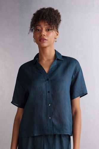 Short Sleeve Linen Cloth Shirt Woman Blue Size M - Intimissimi - Modalova