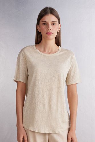Short Sleeve Linen Top Woman Natural Size M - Intimissimi - Modalova