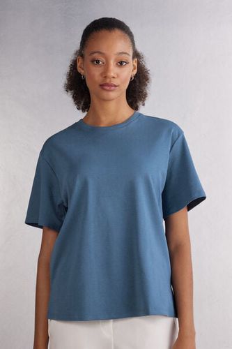 Short Sleeve Top in Cotton Woman Blue Size M - Intimissimi - Modalova