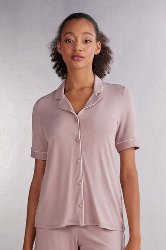 Short Sleeve Button Up Shirt in Modal Woman Pink Size L - Intimissimi - Modalova