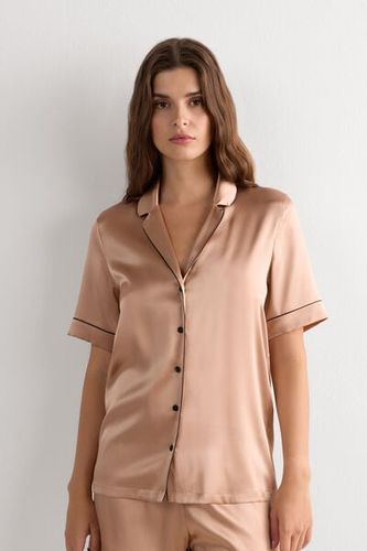 Menswear Cut Short Sleeve Silk Shirt Woman - Intimissimi - Modalova