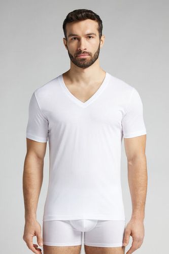 Premium Mercerized Cotton V-Neck T-Shirt Man - Intimissimi - Modalova
