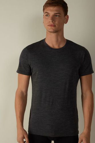 Stretch Merino Wool Short-Sleeve T-Shirt Man Dark Grey Size M - Intimissimi - Modalova