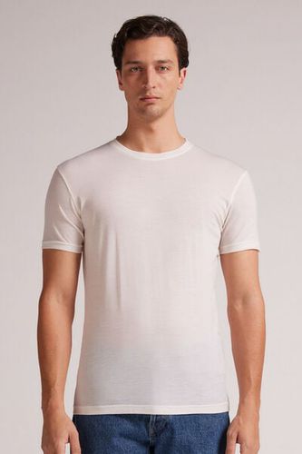 Stretch Merino Wool Short-Sleeve T-Shirt Man White Size S - Intimissimi - Modalova