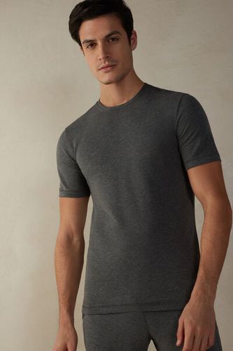 Short-Sleeve Modal-Cashmere Top Man Dark Grey Size L - Intimissimi - Modalova