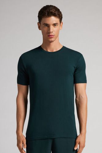 Modal and Silk T-shirt Man Green Size L - Intimissimi - Modalova