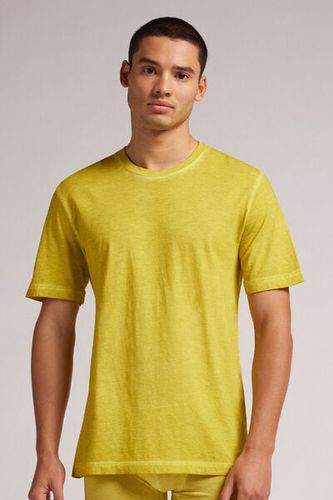 Oil Washed Cotton Short Sleeve Top Man Yellow Size S - Intimissimi - Modalova