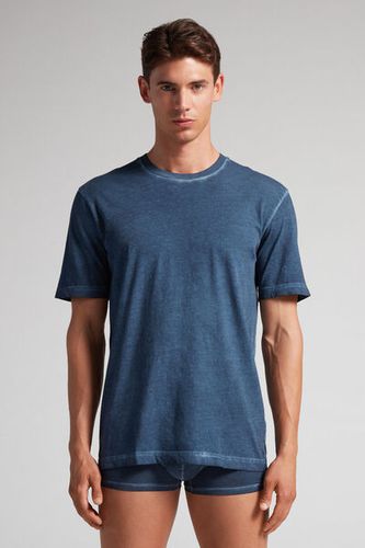 Washed Collection Cotton T-Shirt Man Blue Size M - Intimissimi - Modalova