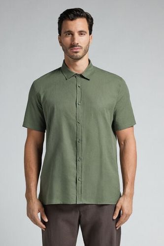 Linen and Cotton Short Sleeve Shirt Man - Intimissimi - Modalova