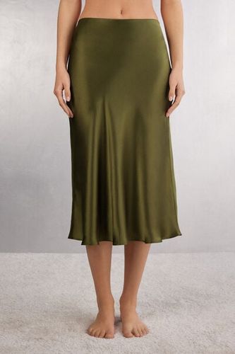 Silk Midi Skirt Woman Green - Intimissimi - Modalova