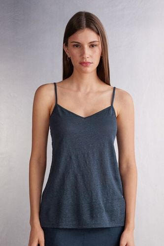 Linen V-Neck Top Woman - Intimissimi - Modalova