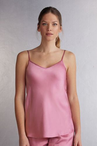 Silk Satin Top with V-neckline Woman Pink Size M - Intimissimi - Modalova