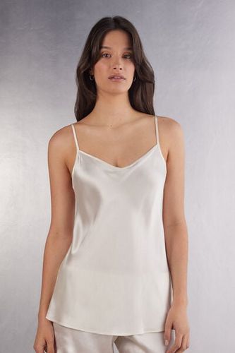 Silk Satin Top with V-neckline Woman Ivory Size XS - Intimissimi - Modalova