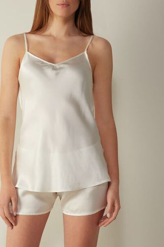 Silk Satin Top with V-neckline Woman Ivory Size S - Intimissimi - Modalova