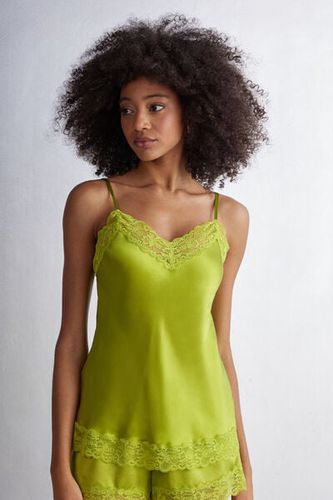 Lace and Silk Top Woman Green Size L - Intimissimi - Modalova