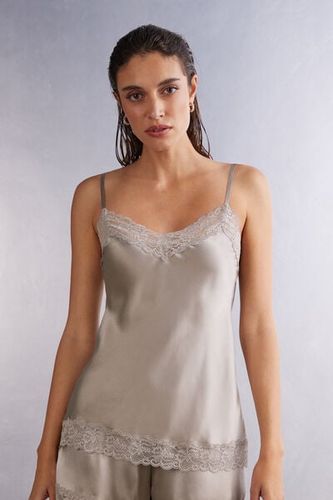 Lace and Silk Top Woman Natural - Intimissimi - Modalova