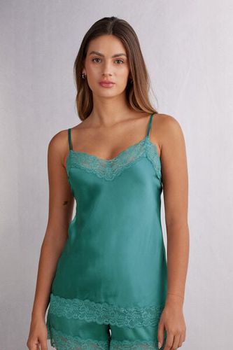 Lace and Silk Top Woman Blue Size S - Intimissimi - Modalova