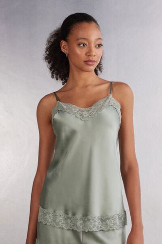 Lace and Silk Top Woman Green Size S - Intimissimi - Modalova