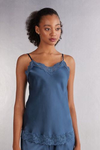 Lace and Silk Top Woman Blue Size S - Intimissimi - Modalova