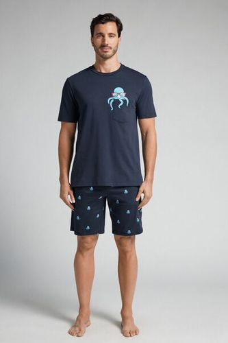 Octopus Print Short Cotton Pajamas Man - Intimissimi - Modalova