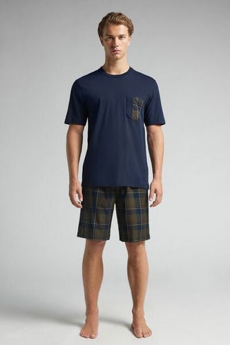 Tartan Print Cloth and Cotton Short Pajamas Man - Intimissimi - Modalova