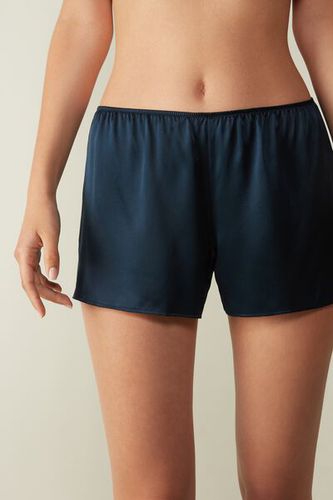 Smooth Silk-Satin Shorts Woman Blue Size S - Intimissimi - Modalova