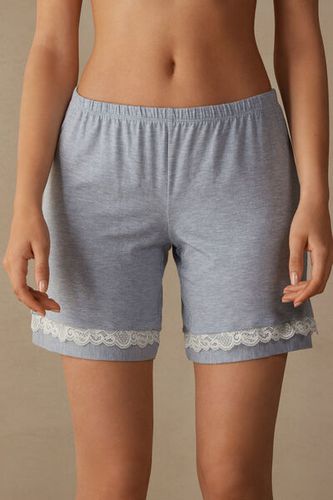 Modal Shorts with Lace Details Woman Light Blue Size L - Intimissimi - Modalova