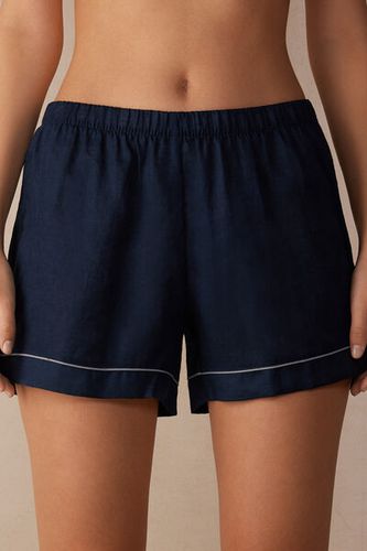 Yacht Night Linen Shorts Woman Blue Size S - Intimissimi - Modalova