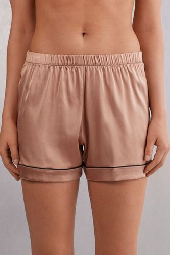 Lace Trim Silk Shorts Woman Natural Size S - Intimissimi - Modalova