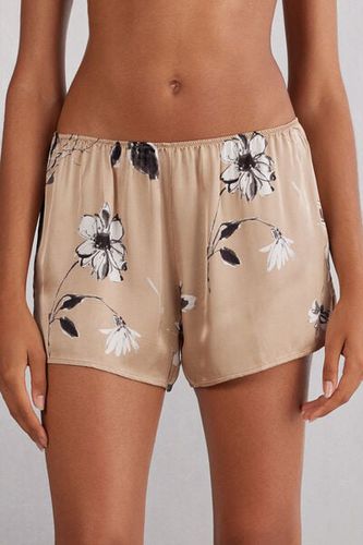 Autumn Blossom Viscose Satin Shorts Woman Floral Size M - Intimissimi - Modalova