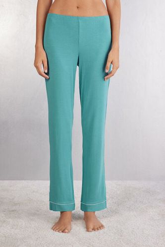 Long Micromodal Trousers Woman Blue Size S - Intimissimi - Modalova