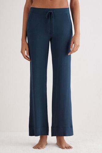 Full Length Modal Palazzo Pants Woman Blue - Intimissimi - Modalova