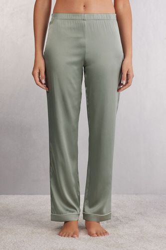 Full Length Silk Pants Woman Green Size S - Intimissimi - Modalova