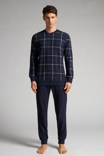 Full Length Pajamas with Blue Check Top Man Blue Size L - Intimissimi - Modalova