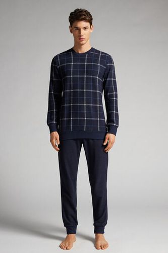 Full Length Pajamas with Blue Check Top Man Blue Size XL - Intimissimi - Modalova
