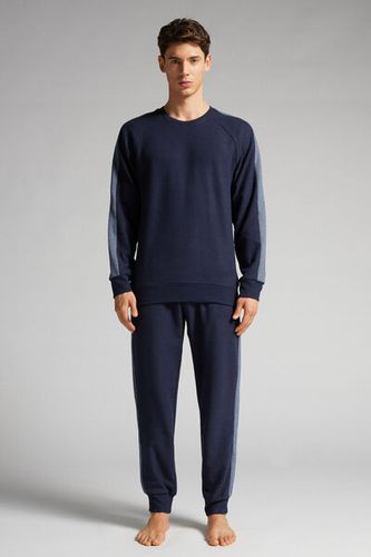 Full Length Tricot Pajamas with Side Stripes Man Size L - Intimissimi - Modalova