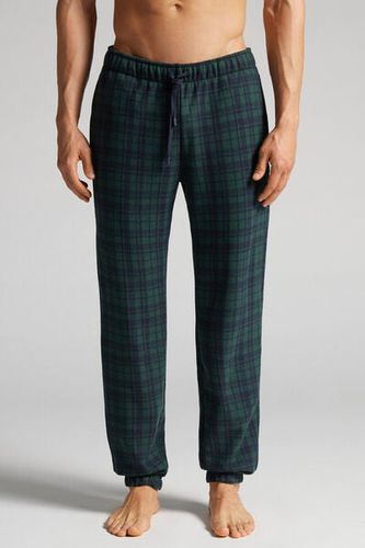 Tartan Green Patterned Tricot Full Length Pants Man Blue Size L - Intimissimi - Modalova