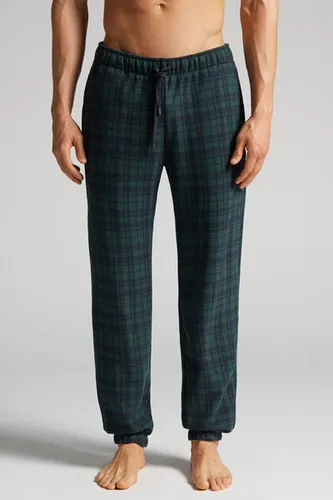 Tartan Green Patterned Tricot Full Length Pants Man Blue Size XL - Intimissimi - Modalova