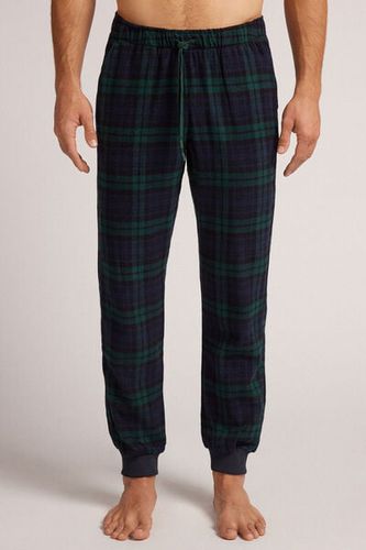 Blue/Green Check Print Brushed Cotton Cloth Pants Man Blue Size S - Intimissimi - Modalova