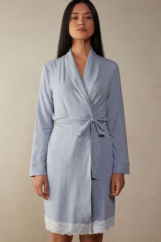 Modal Lace Detail Robe Woman Light Blue Size M - Intimissimi - Modalova