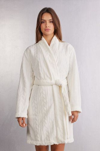 Cable Knit Robe Woman Ivory Size M/L - Intimissimi - Modalova