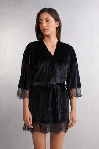 Intriguing Beauty Velvet Kimono Woman Black Size S/M - Intimissimi - Modalova