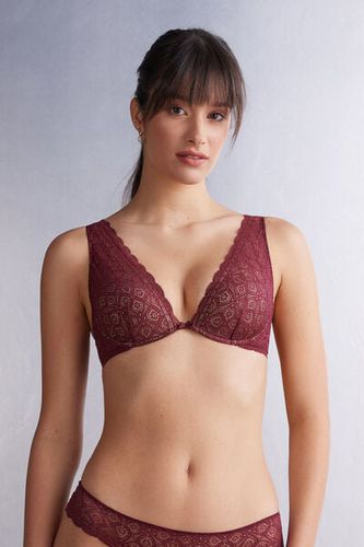 Elena Balconette Bra in Lace Woman Burgundy Size 3D - Intimissimi - Modalova