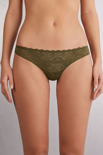 Microfiber Lace Brazilian Woman Green - Intimissimi - Modalova
