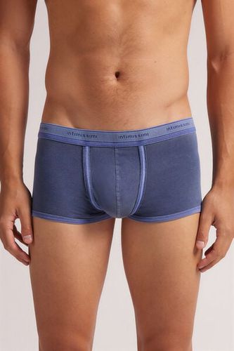 Stretch Superior Cotton Boxers Washed Collection Man Blue Size 4 - Intimissimi - Modalova